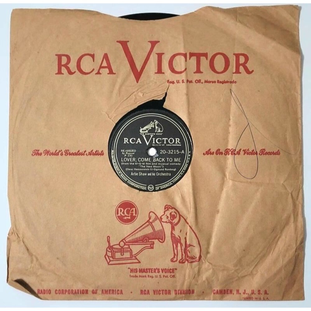 Artie Shaw 78 RPM Lover, Come Back To Me / Rosalie '47 Jazz
